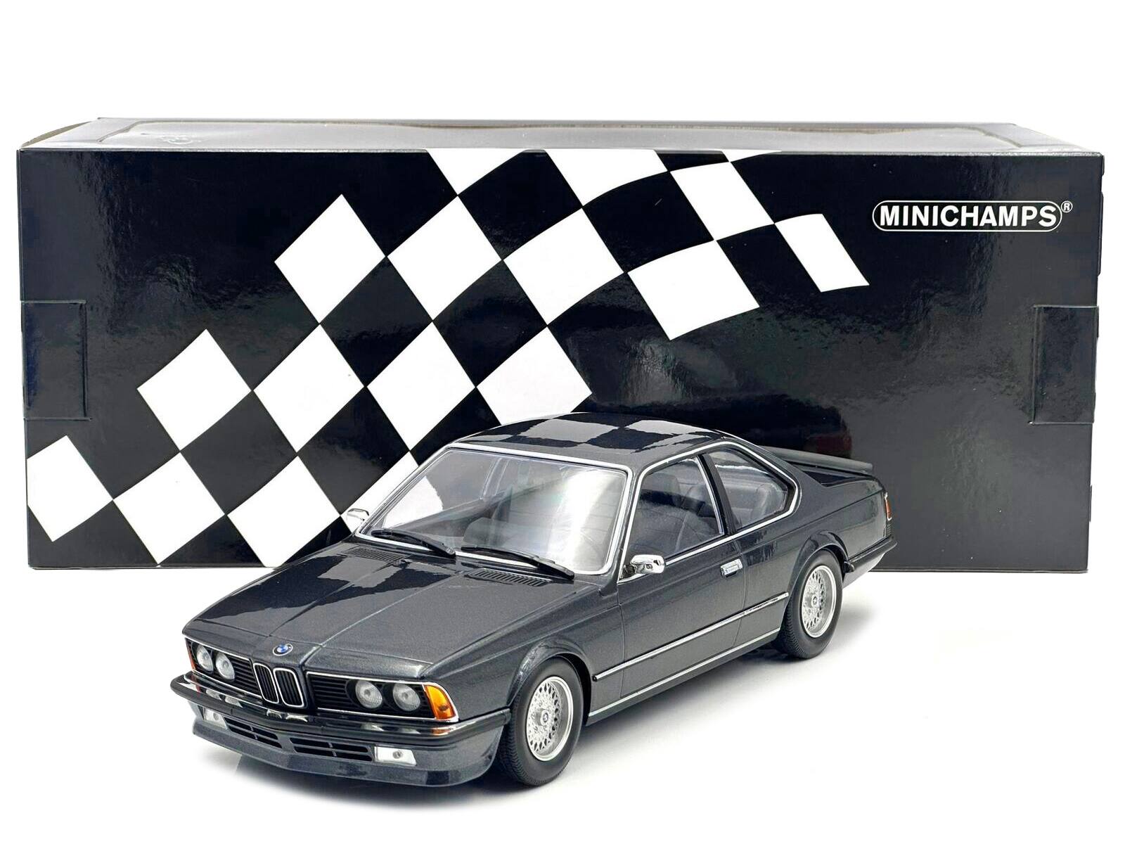 Angle. Minichamps - 1982 BMW 635 CSi Gray Metallic 1/18 Diecast Model Car by Minichamps - Gray Metallic.