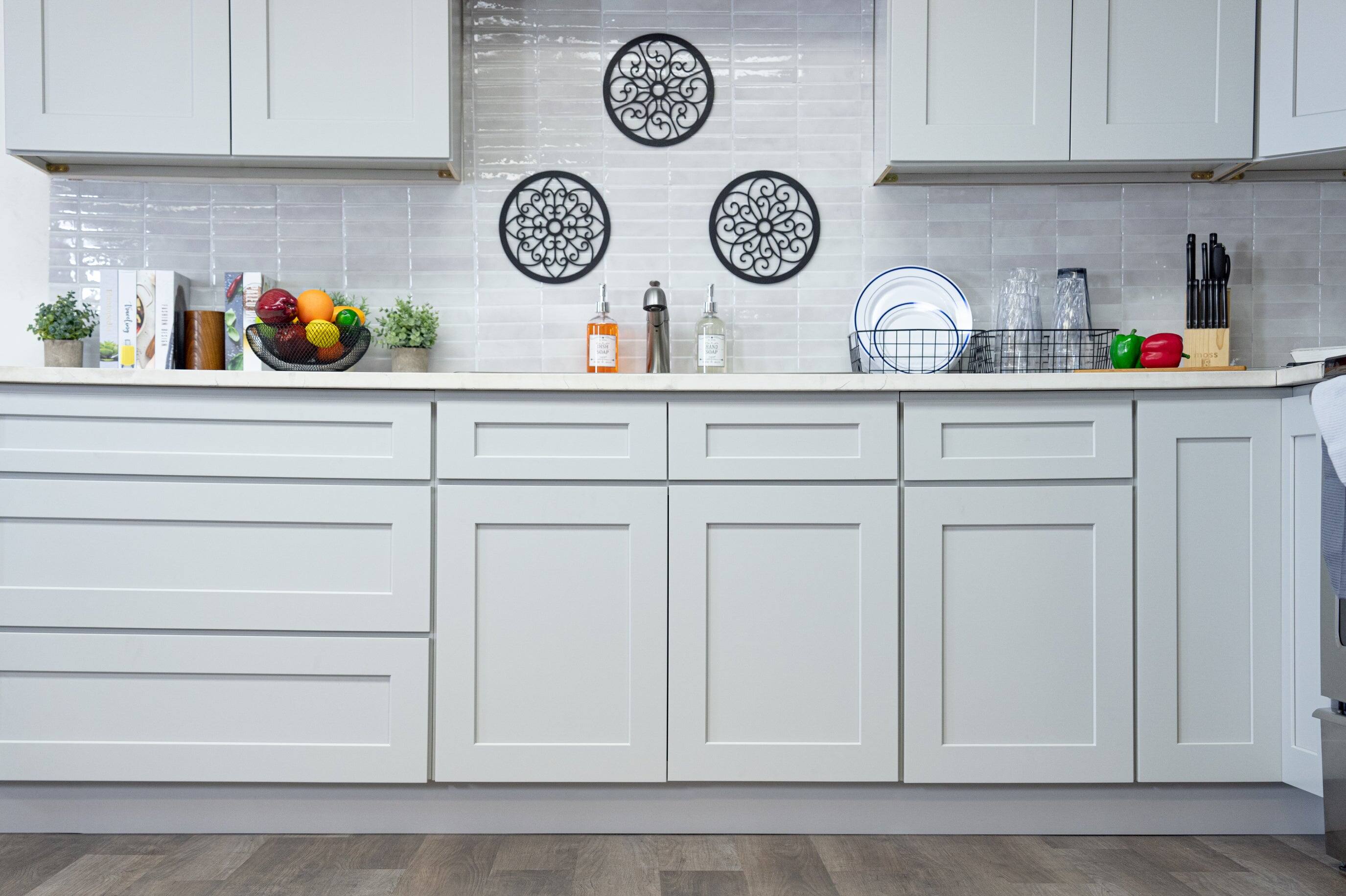 Alt View 3. Boyel Living - 18 Inch Dove Grey Base Cabinet with Full Overlay Doors and Soft-Close Hinges - Dove Grey.