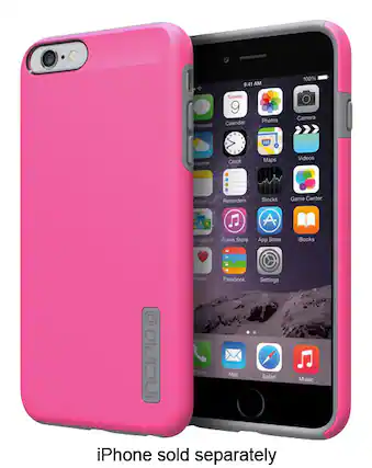 Front. Incipio - DualPro Hard Shell Case for Apple° iPhone° 6 Plus and 6s Plus - Pink/Charcoal.