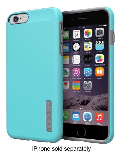 Front. Incipio - DualPro Hard Shell Case for Apple° iPhone° 6 Plus and 6s Plus - Cyan/Charcoal.