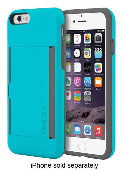 stowaway credit card case for apple iphone 6 and 6s - cyan/gray stowaway credit card case for apple iphone 6 and 6s - cyan/gray