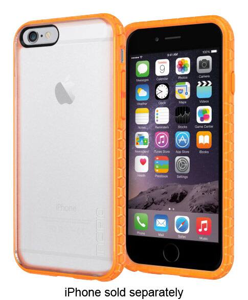 Incipio - Octane Case for Apple® iPhone® 6 and 6s - Frost/Neon Orange - Larger Front