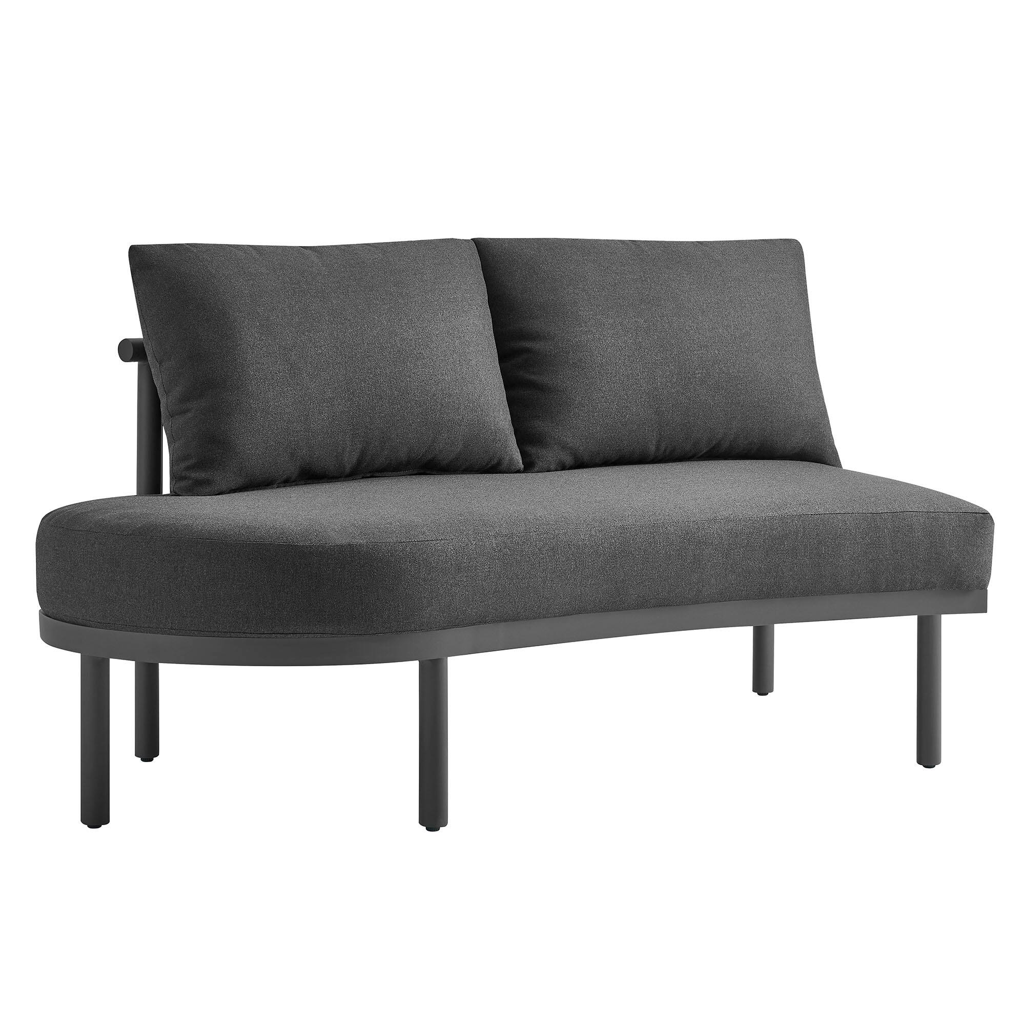 Angle. Modway - Porta Left-Arm Facing Outdoor Aluminum Modular Piece by Modway - Charcoal Anthracite.
