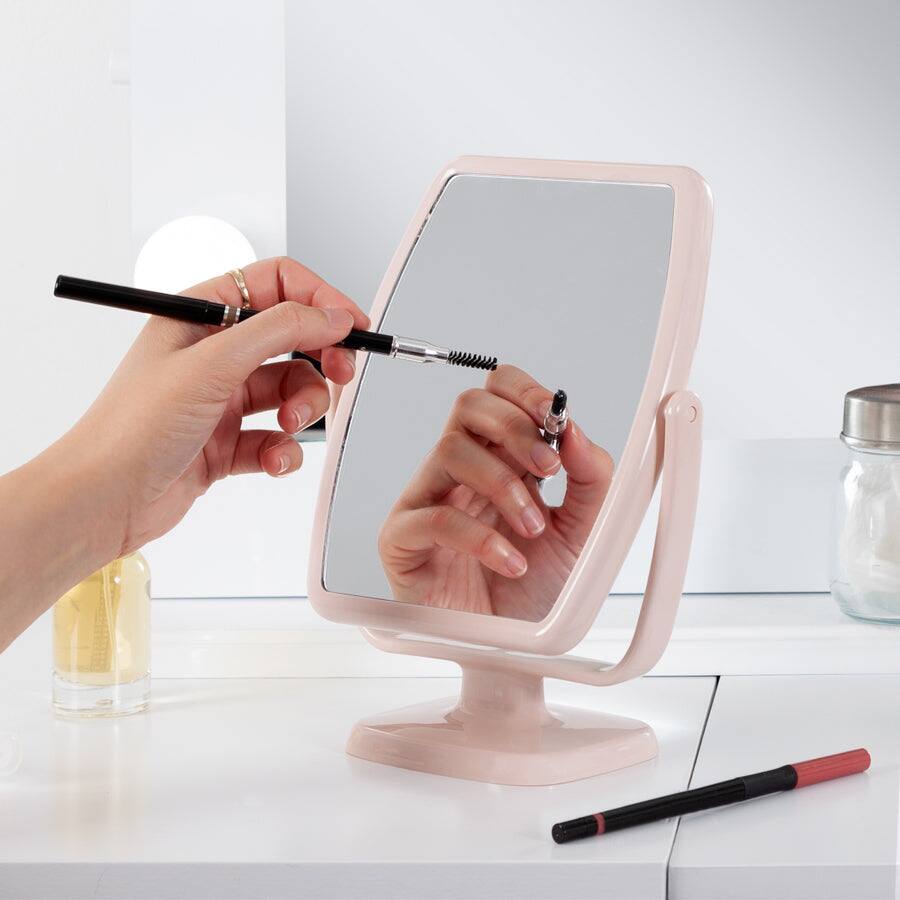 Back. Zadro - Geo, Makeup Mirror with 5X/1X Magnifications - Gray.