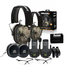 Walker’s - Walker's Razor Walkie Talkie Bundle with Ear Muff (Kryptek Camo) and Accessories - Black