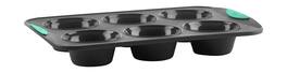 Trudeau - Structure Silicone 6 Cavity Jumbo Muffin Pan, Grey/Mint - Black