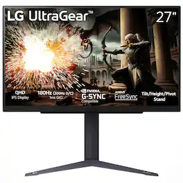 LG - 27" IPS Gaming Monitor 27GS75QX-B - Black