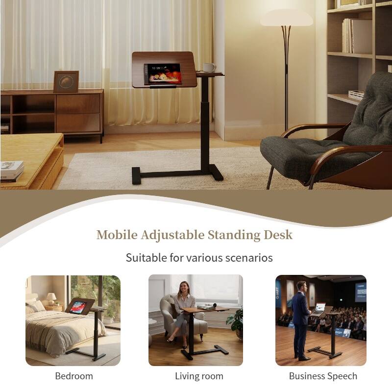 Mobile Adjustable Standing Desk  
Suitable for various scenarios  

- Bedroom  
- Living room  
- Business Speech