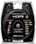 Front Zoom. Monster - Black Platinum Line 35' 4K Ultra HD In-Wall HDMI Cable - Black.