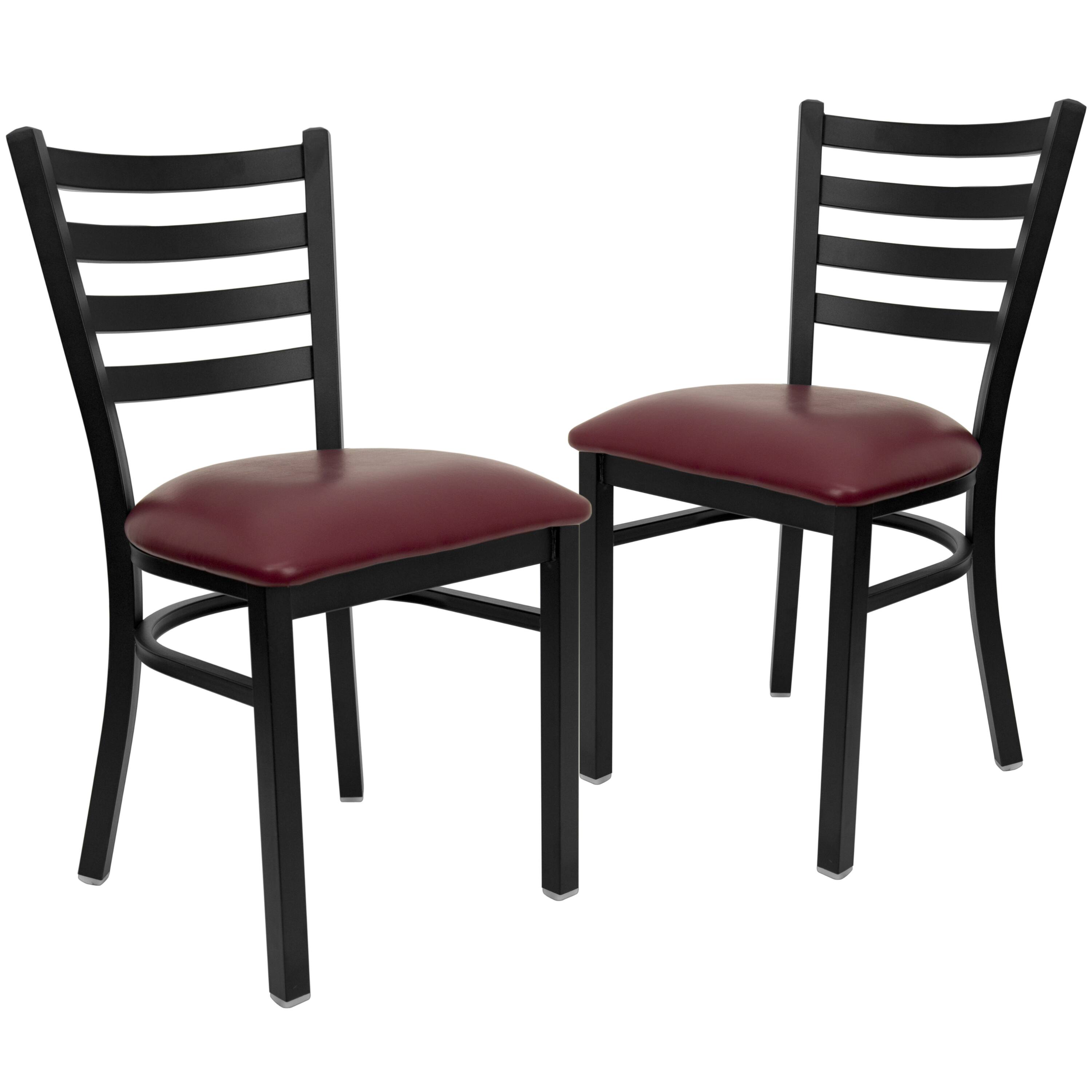 Burgundy Vinyl Seat/Black Metal Frame