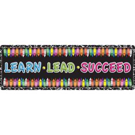 ASHLEY PRODUCTIONS - The Original Fun Mat Mat Runner 15.5 x 47 Learn Lead Succeed Crayon Composition - Multicolored