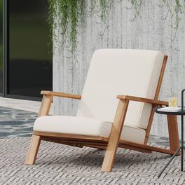 Mondawe - Adirondack Chair with Weather-Resistant Cushions - Beige