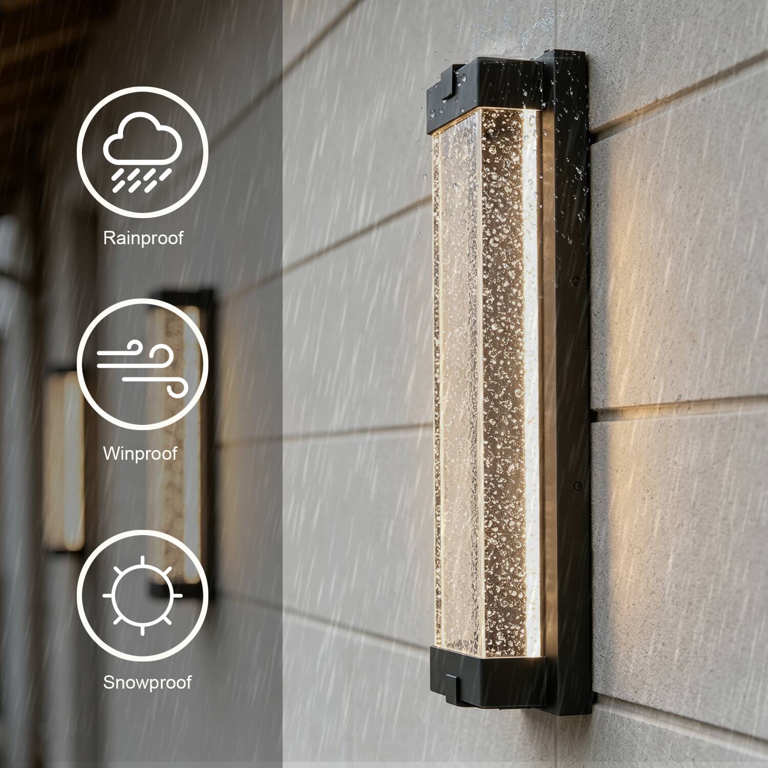 Rainproof  
Windproof  
Snowproof