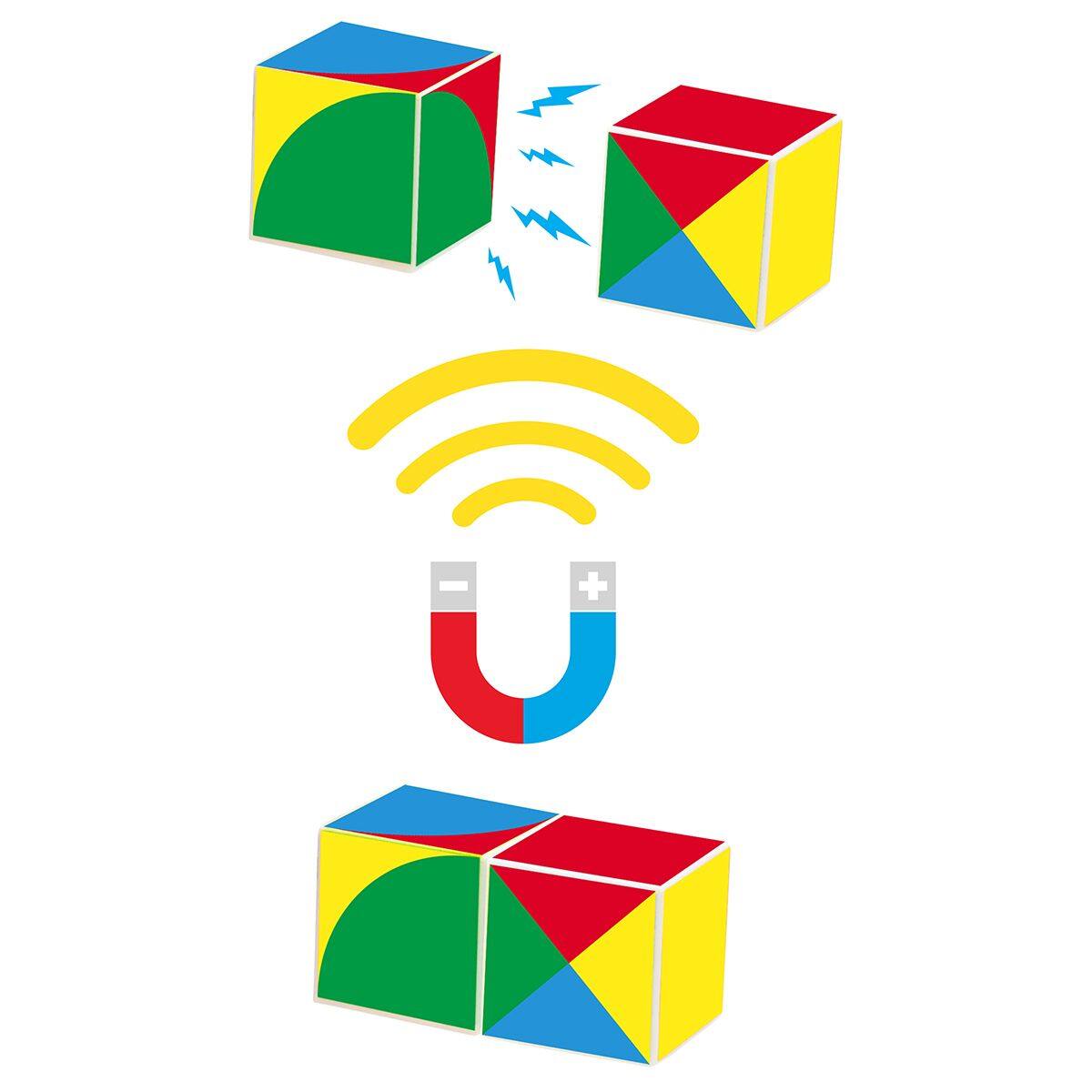 Alt View 3. PicassoTiles - PICASSO-TILES 16PCS 1" Infinite Magnetic Puzzle Game Magic Pixy Cube, Brain Teaser Set with Ideabook, STEM Learning Toy.