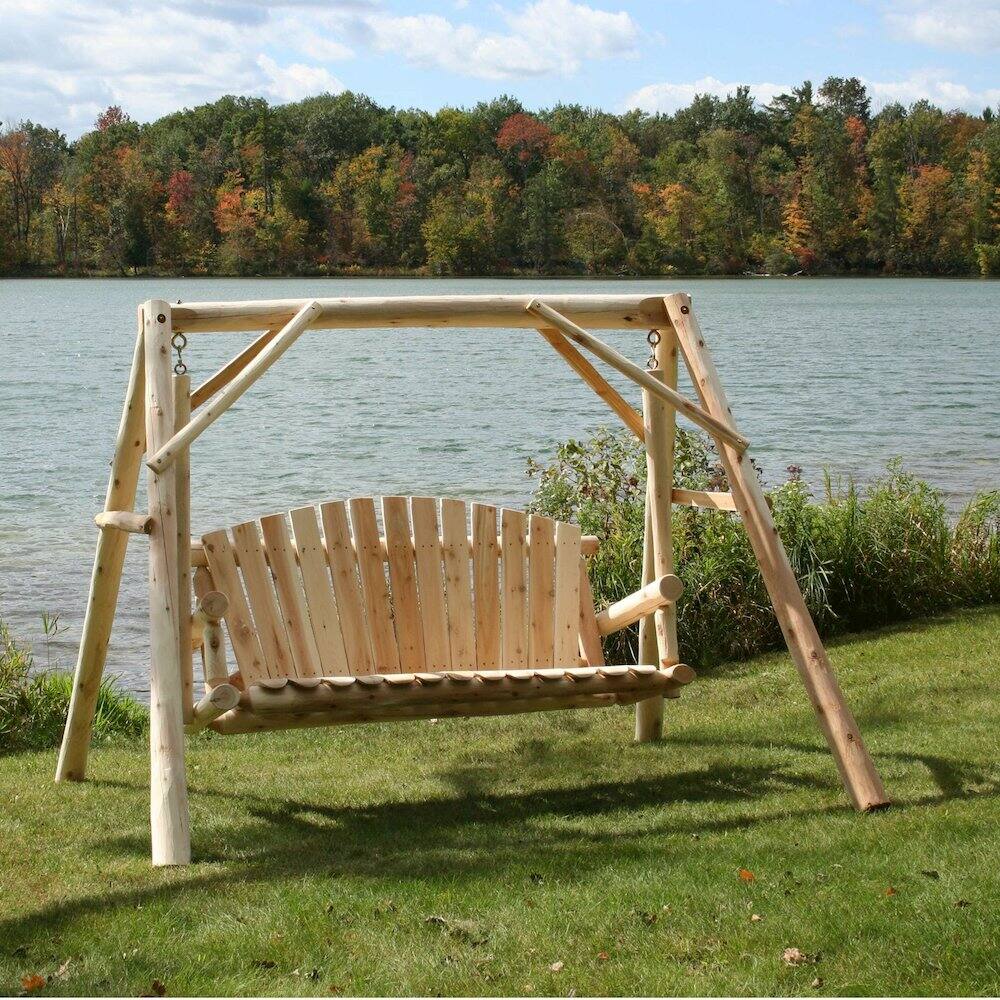 Alt View 1. Contoured Comfort - Cedar Log 5ft Yard Swing - Brown.