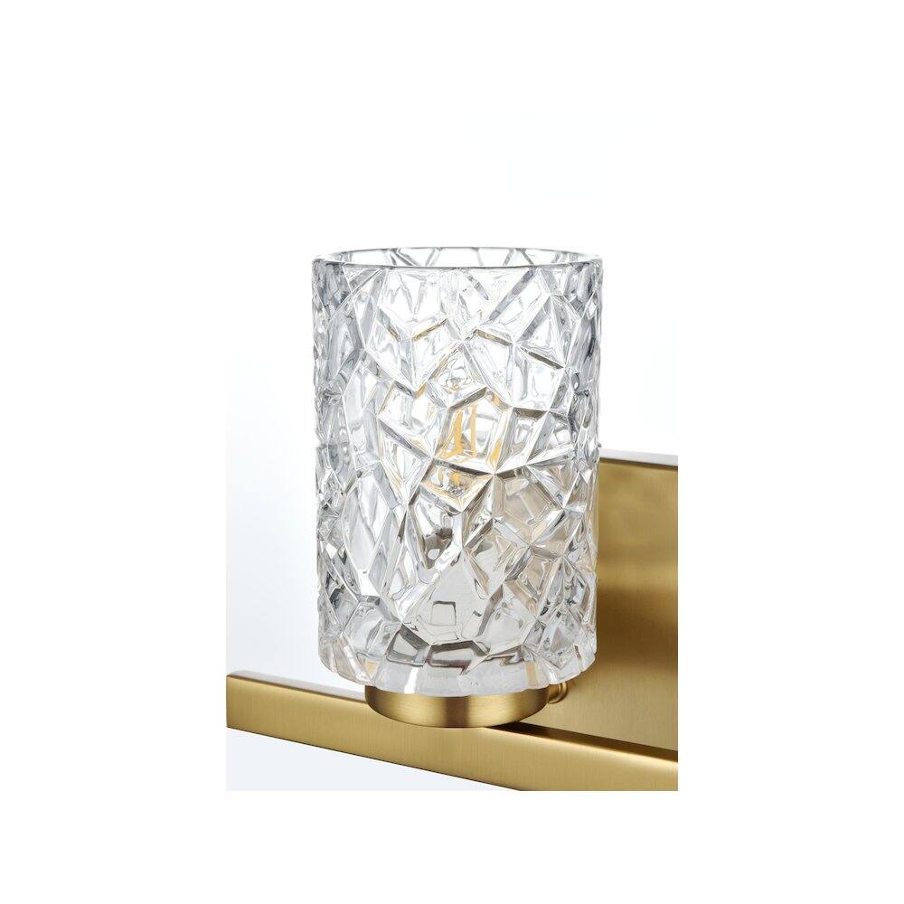 Alt View 2. Living District - Cassie 7 inch Wall Sconce in Satin Gold - Satin Gold And Clear.