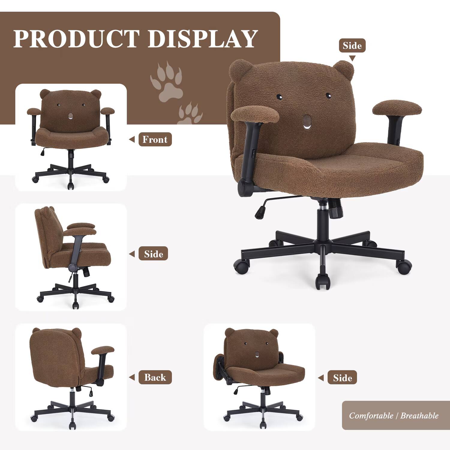 PRODUCT DISPLAY

Front
Side
Back

Comfortable / Breathable