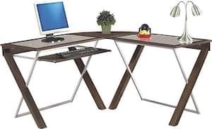 Mainstays Computer Desk Black Silver Finish Best Buy