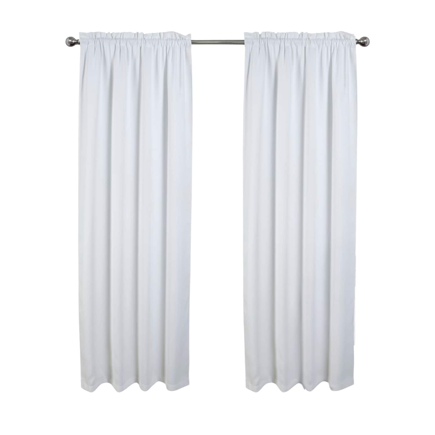 RT Designers Collection - 100% Polyester Twilight Blackout Rod Pocket Curtain Panel 54" x 84" - White