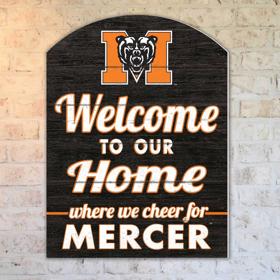 Mercer Sign Jardine Mercer Bears 16'' x 22'' Indoor/Outdoor Marquee Sign Orange ...