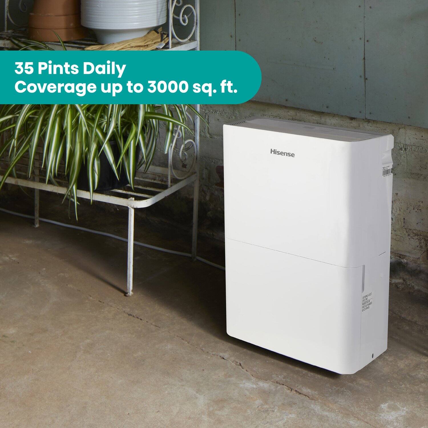 35 Pints Daily Coverage up to 3000 sq. ft.

Hisense