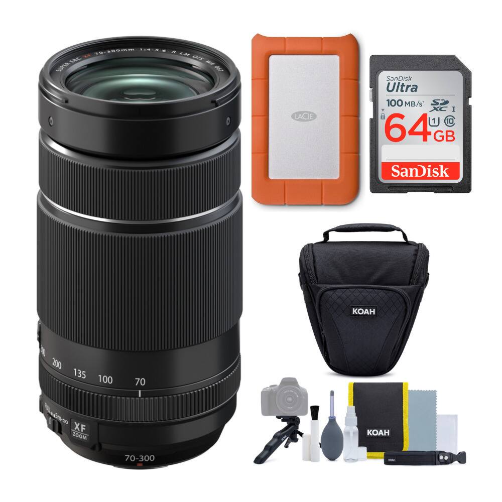 Fujifilm - XF 70-300mm f/4-5.6 R OIS WR Lens w/ 1TB Hard Drive & Accessory Bundle