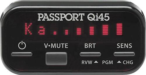 Front Standard. Escort - Passport Qi45 Radar and Laser Detector (Basic Install Included) - Black.