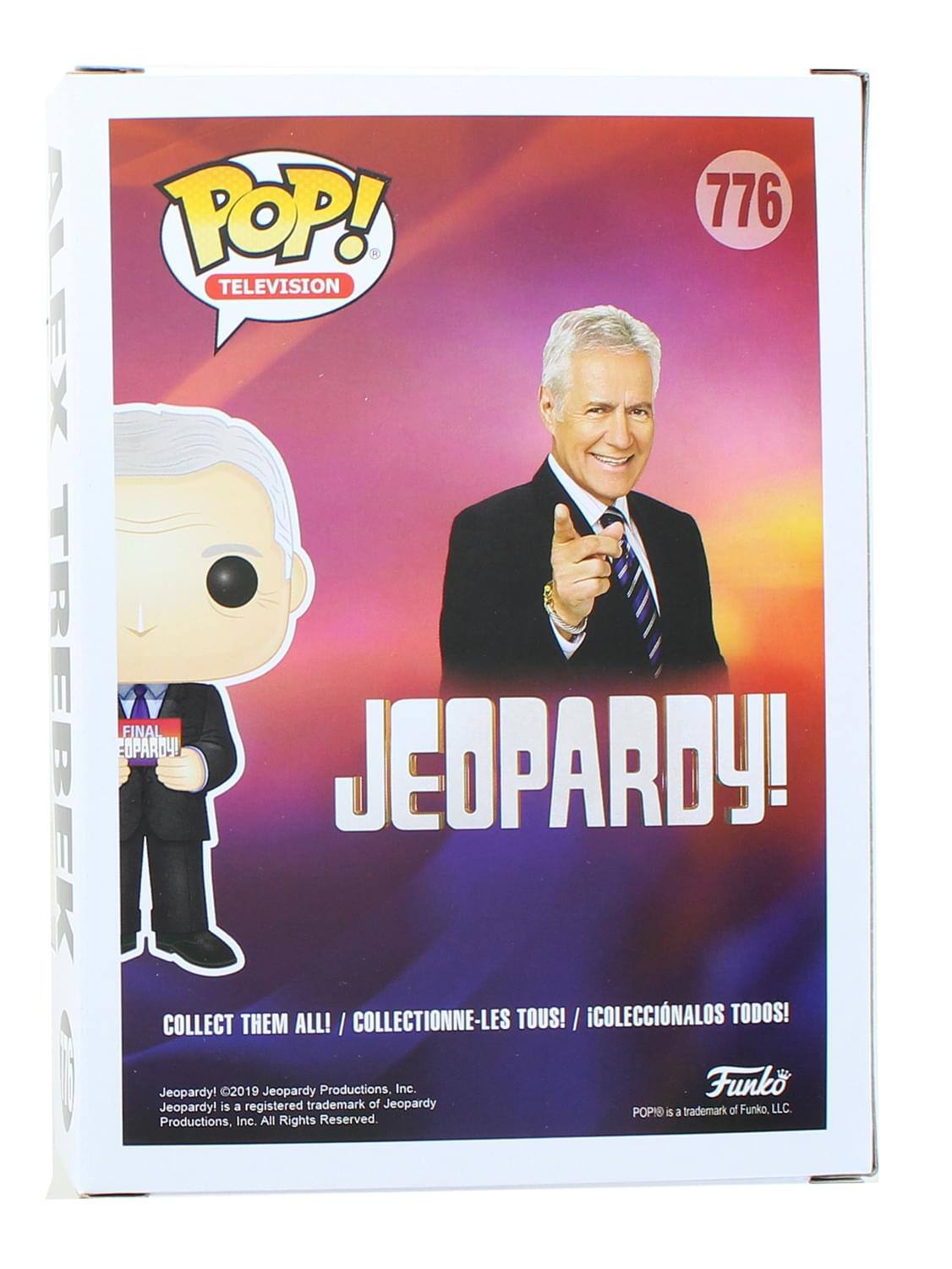 MEX TREBEK: TOP!  
776 TELEVISION FINAL JEOPARDY!  
COLLECT THEM ALL! / COLLECTIONNE-LES TOUS! / ¡COLECCIONALOS TODOS!  

Jeopardy! ©2019 Jeopardy Productions, Inc.  
Jeopardy! is a registered trademark of Jeopardy Productions, Inc. All Rights Reserved.  
POP! is a trademark of Funko, LLC.