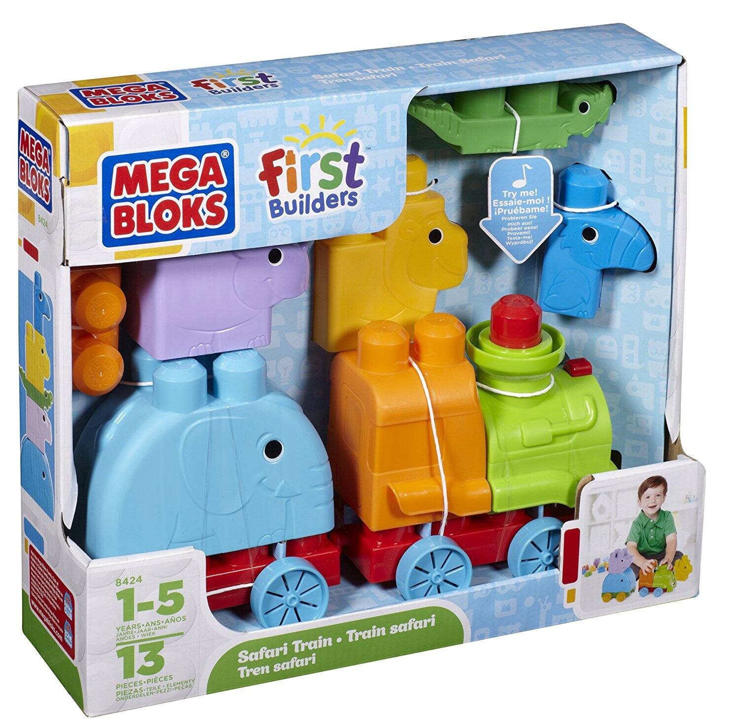 MEGA BLOKS  
First Builders  

Try me!  
Essaie-moi!  
¡Pruébame!  

Safari Train  
Tren safari  

1-5 YEARS  
1-5 ANS  
1-5 AÑOS  

13 PIECES  
PIECES  
PIECES  
PIECES  

8424