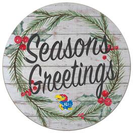 Jardine - Kansas Jayhawks 20'' x 20'' Season's Greetings Circle - White