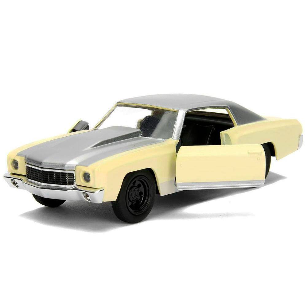 Angle. Jada - Chevrolet Monte Carlo Cream Silver Hood Tokyo Drift 2006 Movie Fast & Furious Series 1/32 Diecast Model - Cream with Silver.