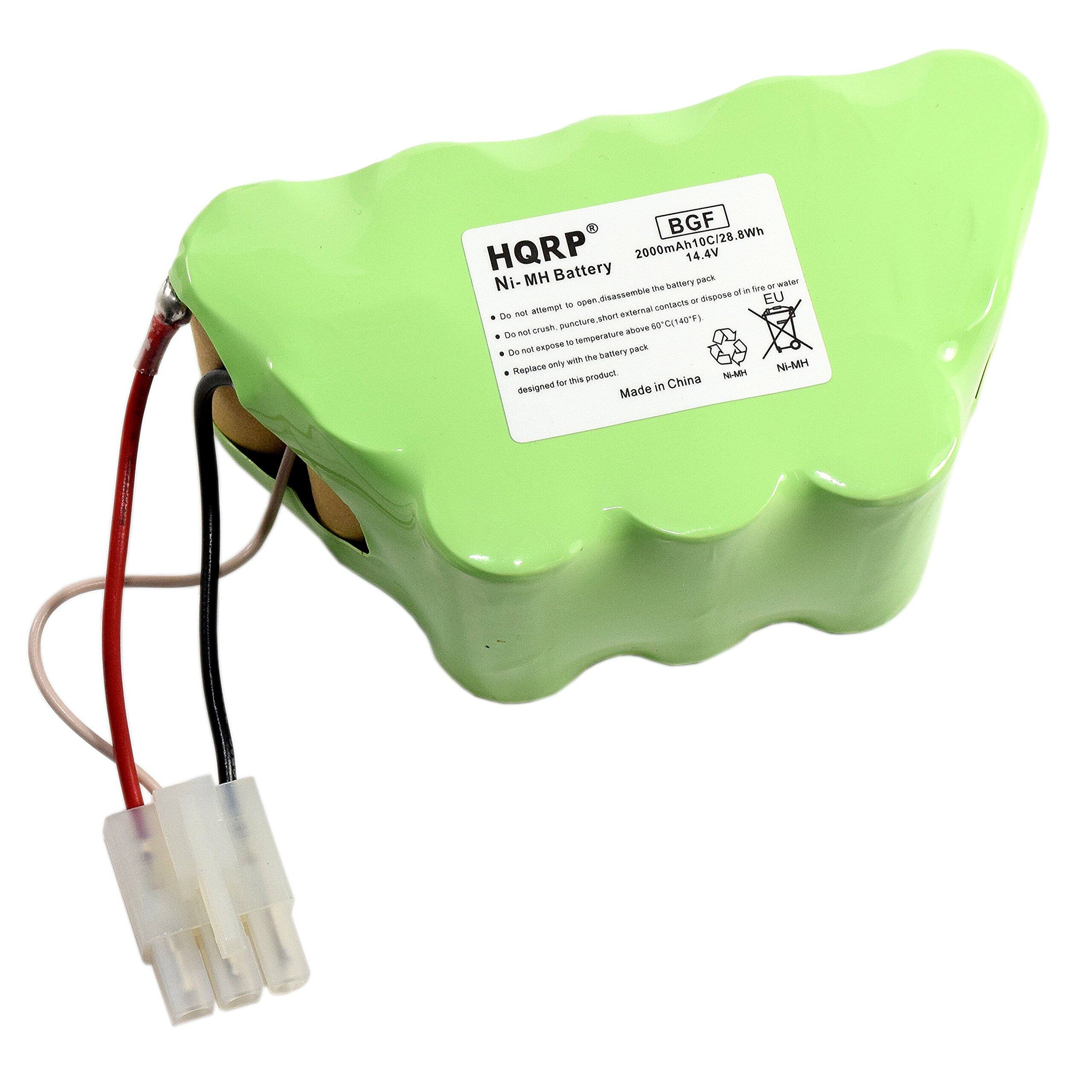 BGF HQRP 2000mAh 10C/28.8Wh 14.4V Ni-MH Battery pack waien t ira - af - spen I - o EU spinatta to external usmanis De shan 40 - orush purtira above 00"CI . - an - temperature -n net se pack WIh h batiery Replace anily NI-MH SIs produch N designed - in China Made

HQRP®
Ni-MH Battery
2000mAh 10C/28.8Wh 14.4V

- Do not attempt to open, disassemble the battery pack
- Do not crush, puncture, short external contacts or dispose of in fire or water
- Do not expose to temperature above 50°C (122°F)
- Replace only with the battery pack designed for this product

Made in China

Ni-MH