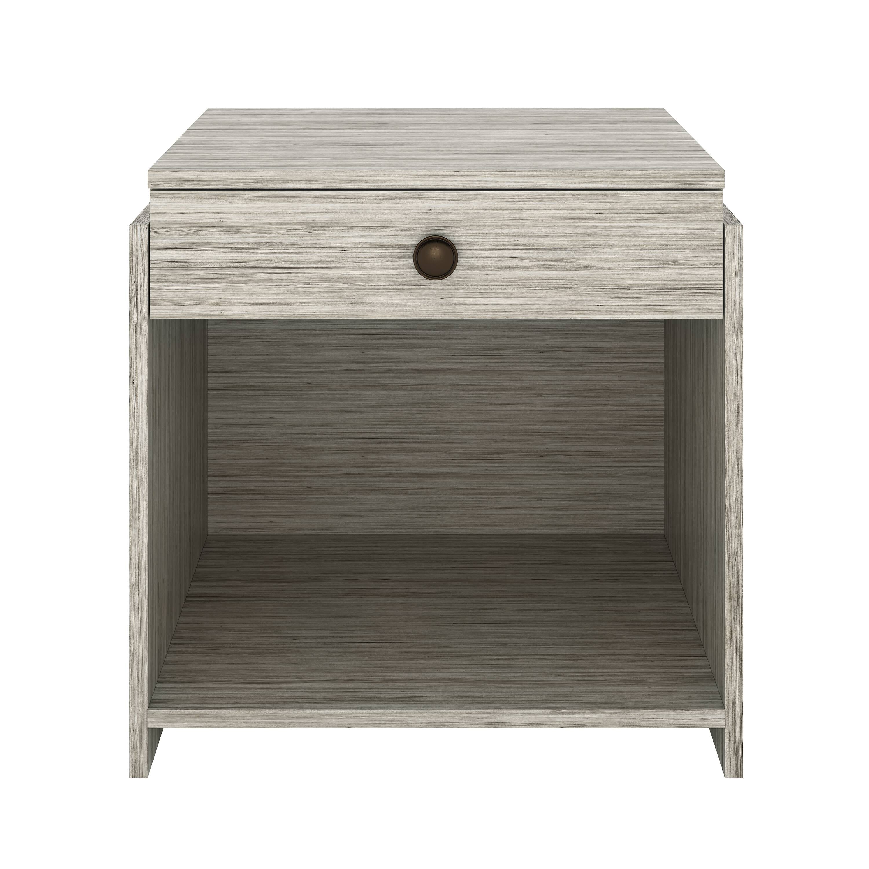 Boyd Sleep - Sydney One Drawer Low Profile Nightstand- Bedroom End Table - Barnwood Grey