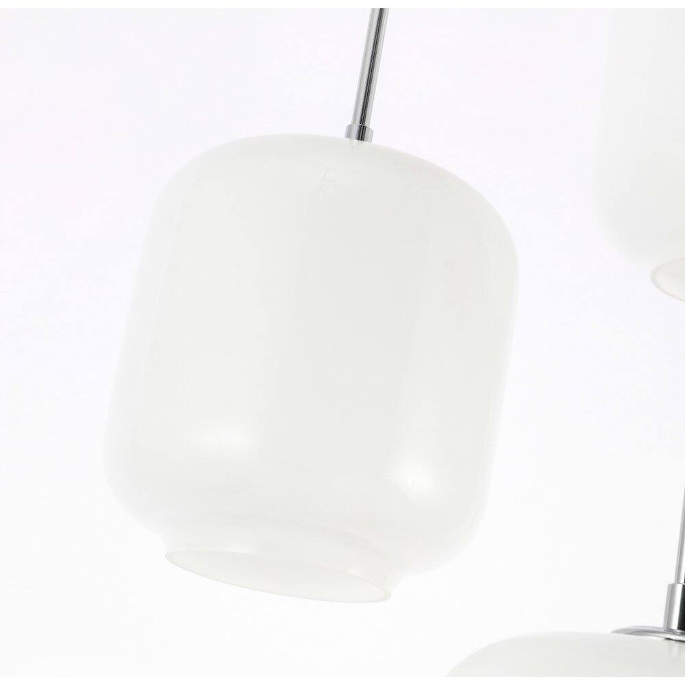 Alt View 2. Living District - Collier 3 Light Chrome And Frosted White Glass Pendant - Chrome And Frosted White Glass.