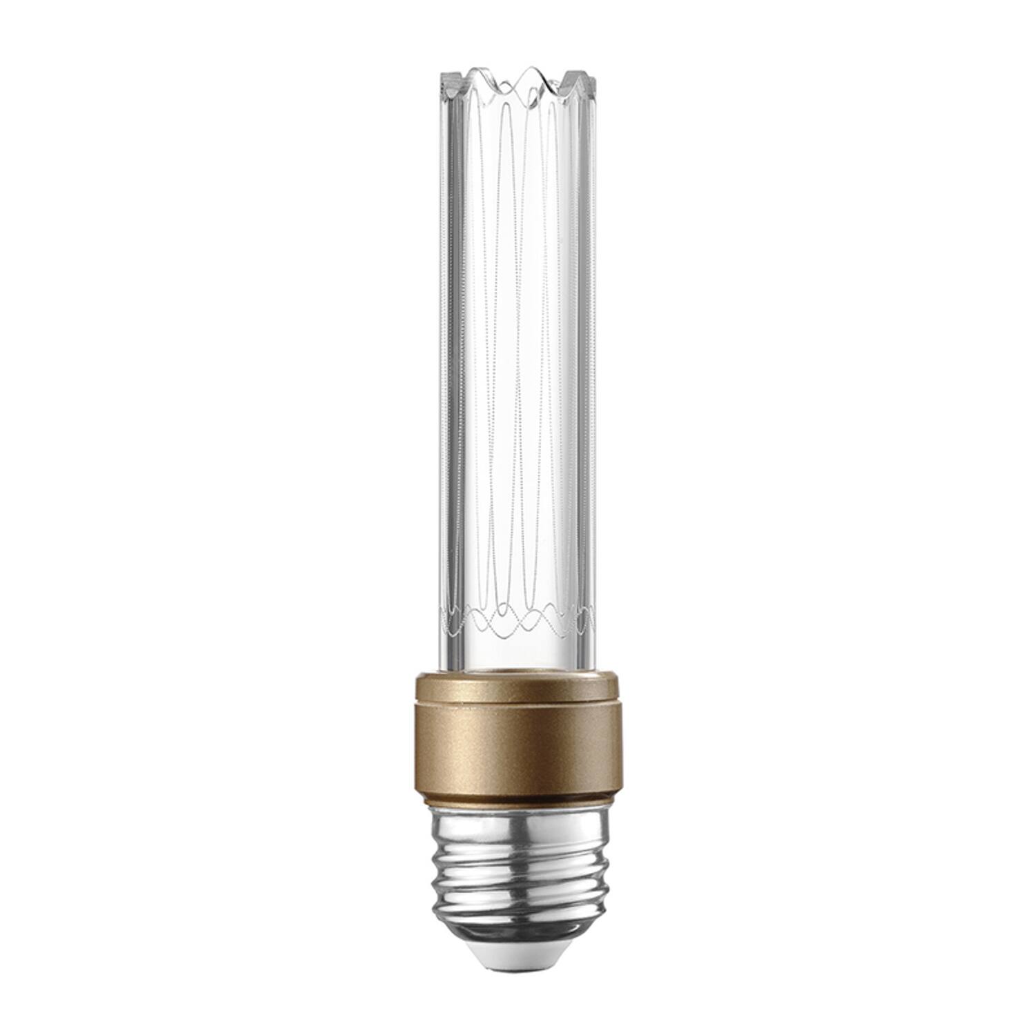 Angle. Globe Electric - Globe Electric Luxe Tube E26 (Medium) Filament LED Bulb Warm White 40 Watt Equivalence 1 pk.