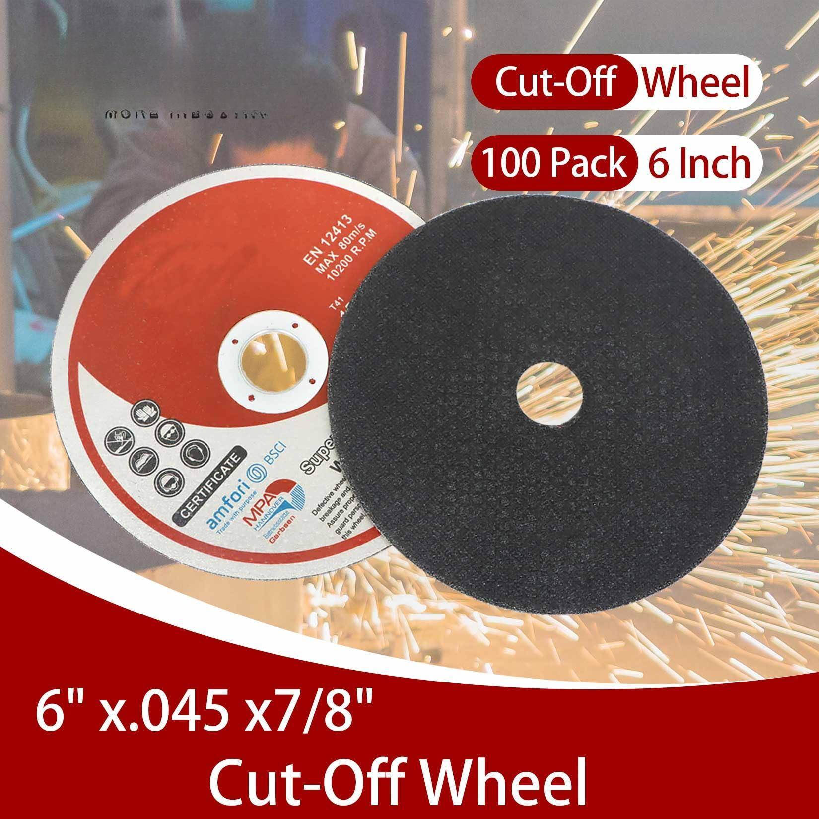 Sure, here is the corrected and grouped text:

---

**Cut-Off Wheel**

- **100 Pack**
- **6 Inch**

**6" x .045 x 7/8" Cut-Off Wheel**

---

**Details:**

- **Model:** 12413
- **RPM:** 8000
- **Max RPM:** 10200
- **EN 12413**
- **T41**
- **BSCI**
- **amfori**
- **MPA**
- **Super**
- **Certificate**

---

**Defective Breakage Property Assurance**

---

**More Tools Today**