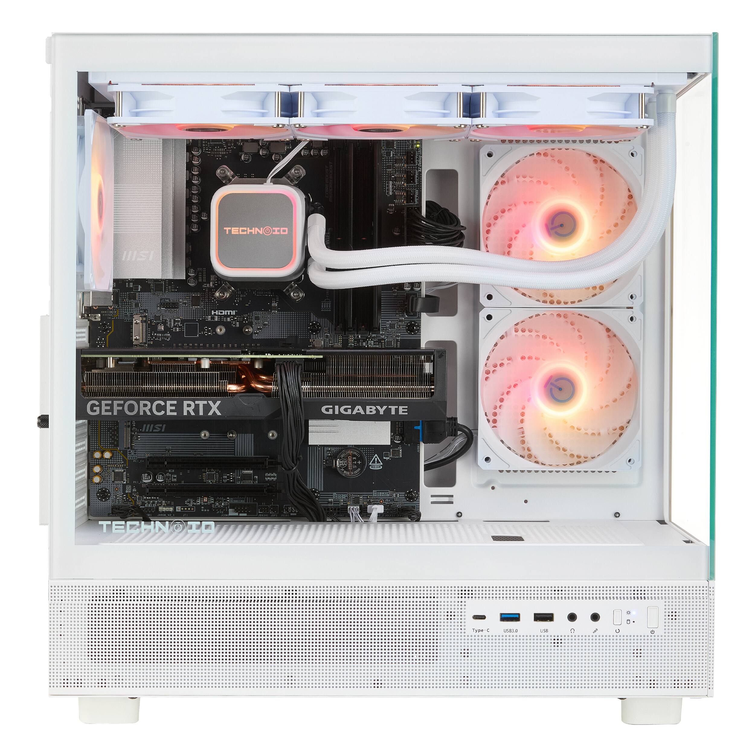 Ryzen7 7800X3D RTX 5070Ti ホワイトミドルタワー RGB TECHNOID Glass NVIDIA GeForce RTX 5070 Ti– AMD Ryzen 7 7800x3D