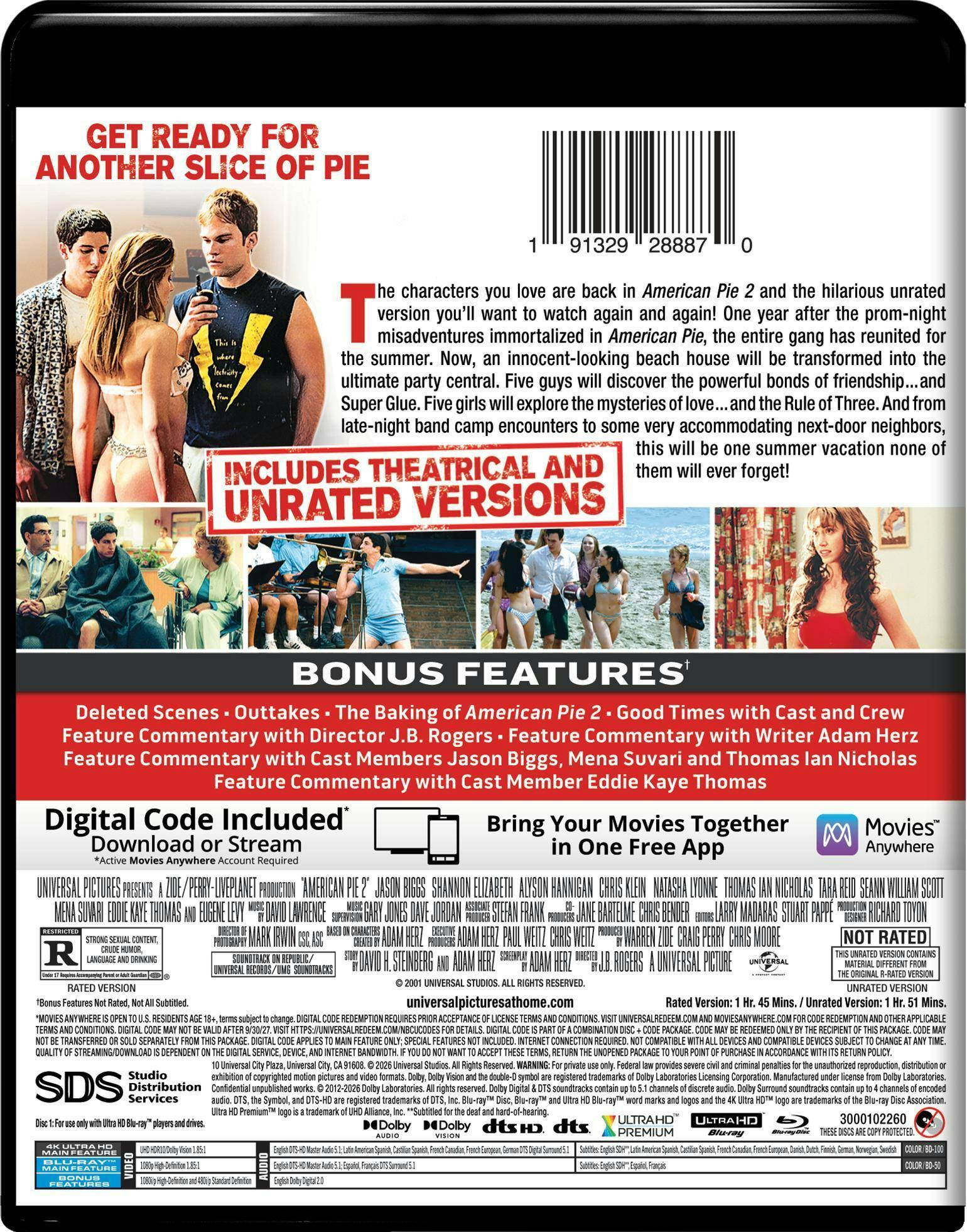 Back. American Pie 2   - 4K Blu-Ray.
