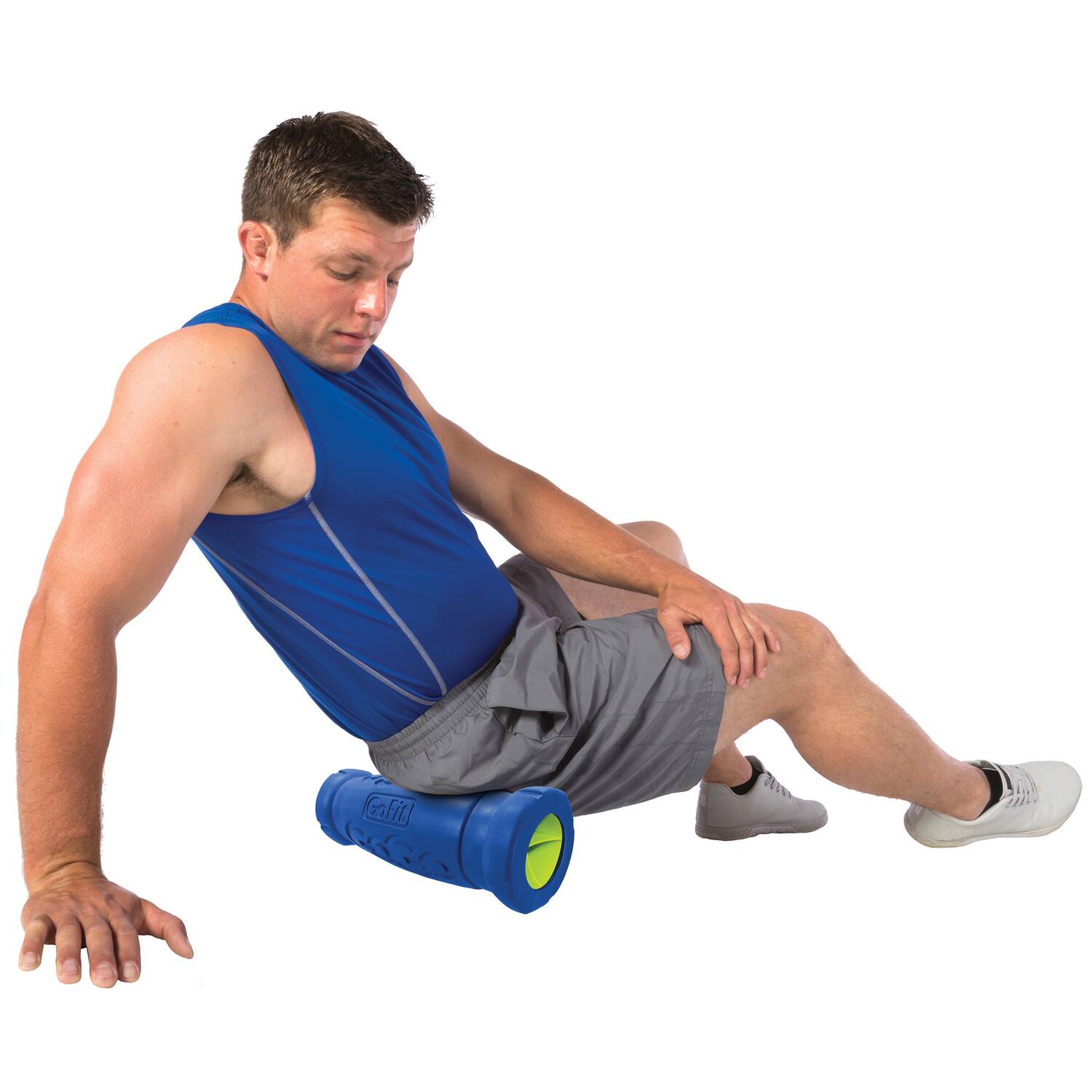 Left. GoFit - 12" Go-Size Barrel Roller with Massage Ball.