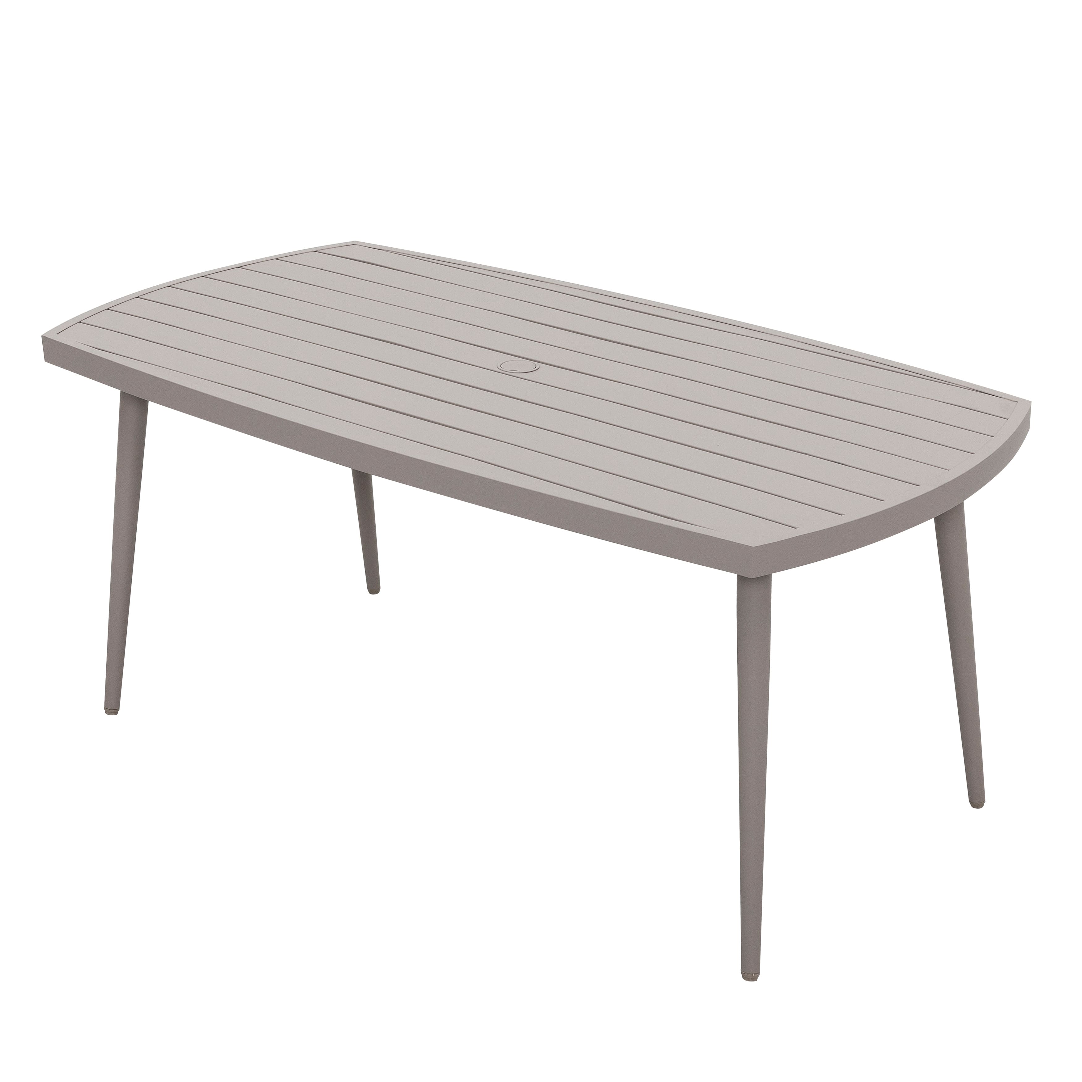 Nuu Garden - Outdoor Aluminum Dining Table with 2.76" Umbrella Hole - Beige