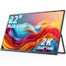 UPERFECT - 22" 2K QHD Portable Monitor - 2560×1440 IPS HDR, FreeSync, USB-C & HDMI, 180° Stand - Black