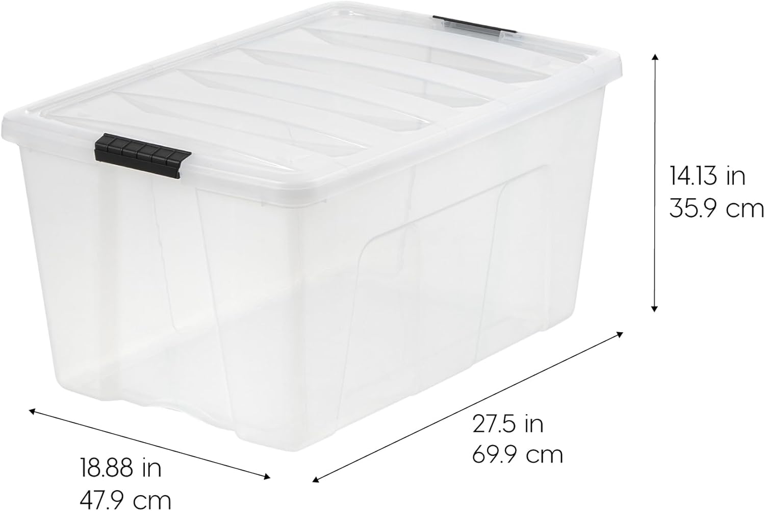IRIS USA IRIS 94 Qt Stackable Plastic Storage Bins with Lids and ...