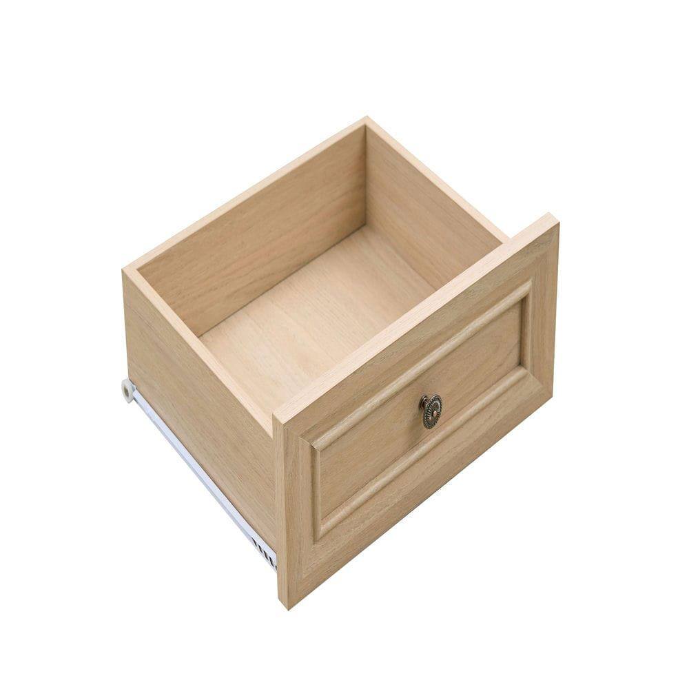 Alt View 2. Kadyn - Four-door, Three-drawer Kitchen Cabinet, Large Wall Cabinet with Drawers and Doors in Roman Column Shape, Brown - Brown.