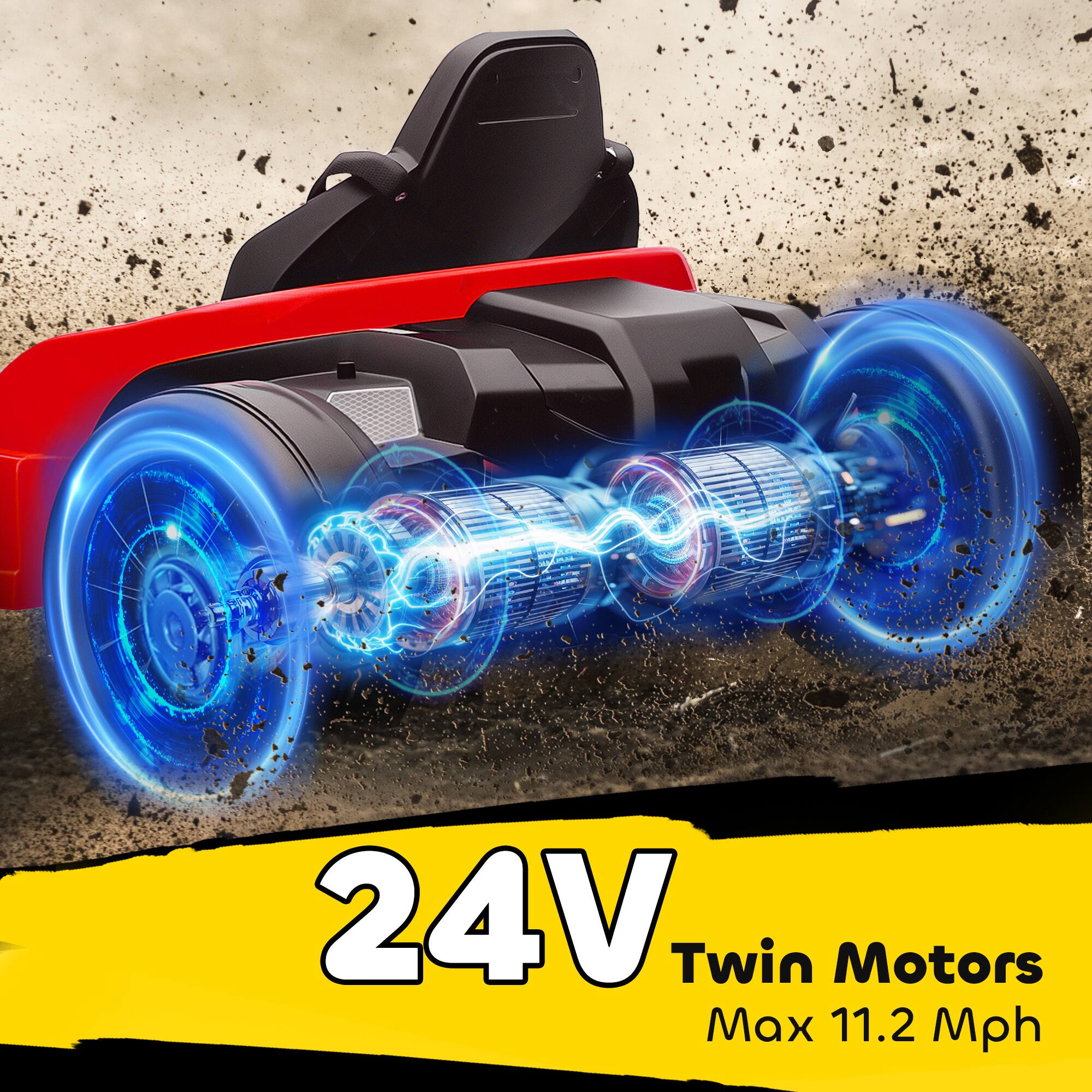 24V Twin Motors  
Max 11.2 Mph