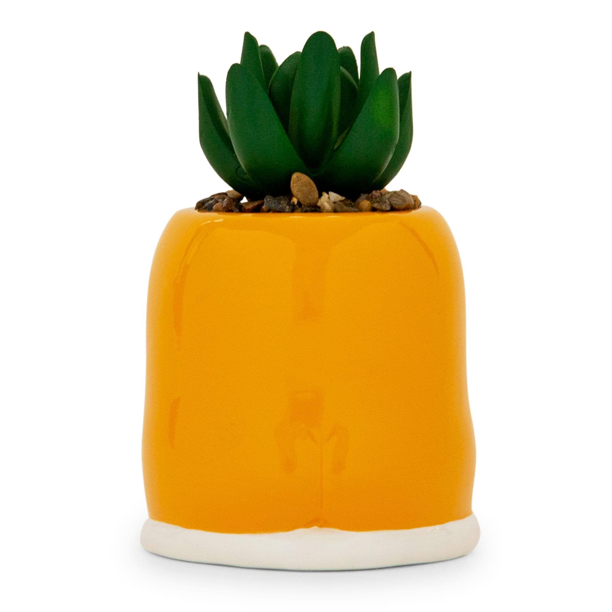Alt View 10. Silver Buffalo - Sanrio Gudetama Meditation 3-Inch Mini Planter With Artificial Succulent - Yellow.