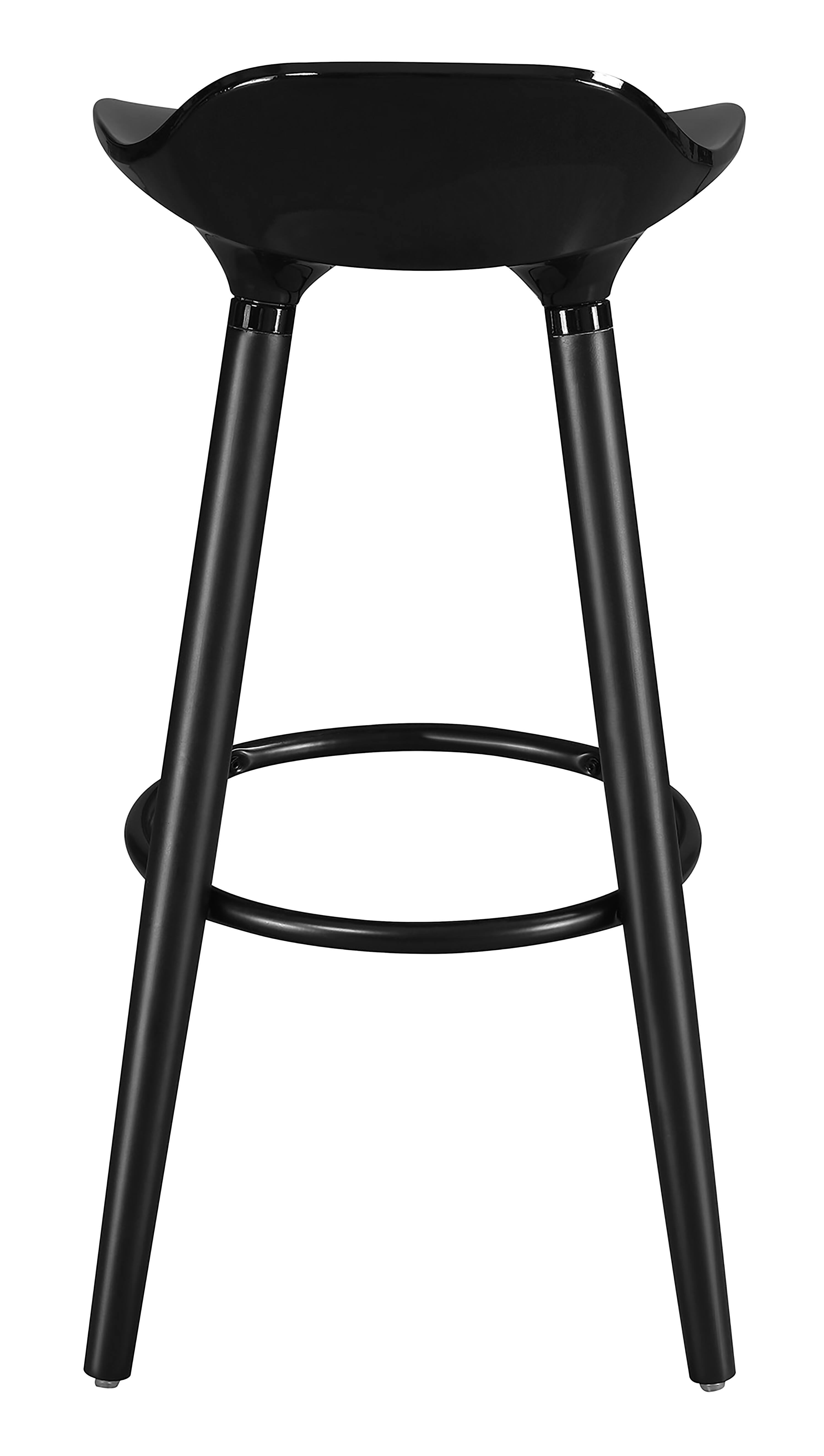 Alt View 12. Elle Decor - Caroline Wood Bar Stool - Black.