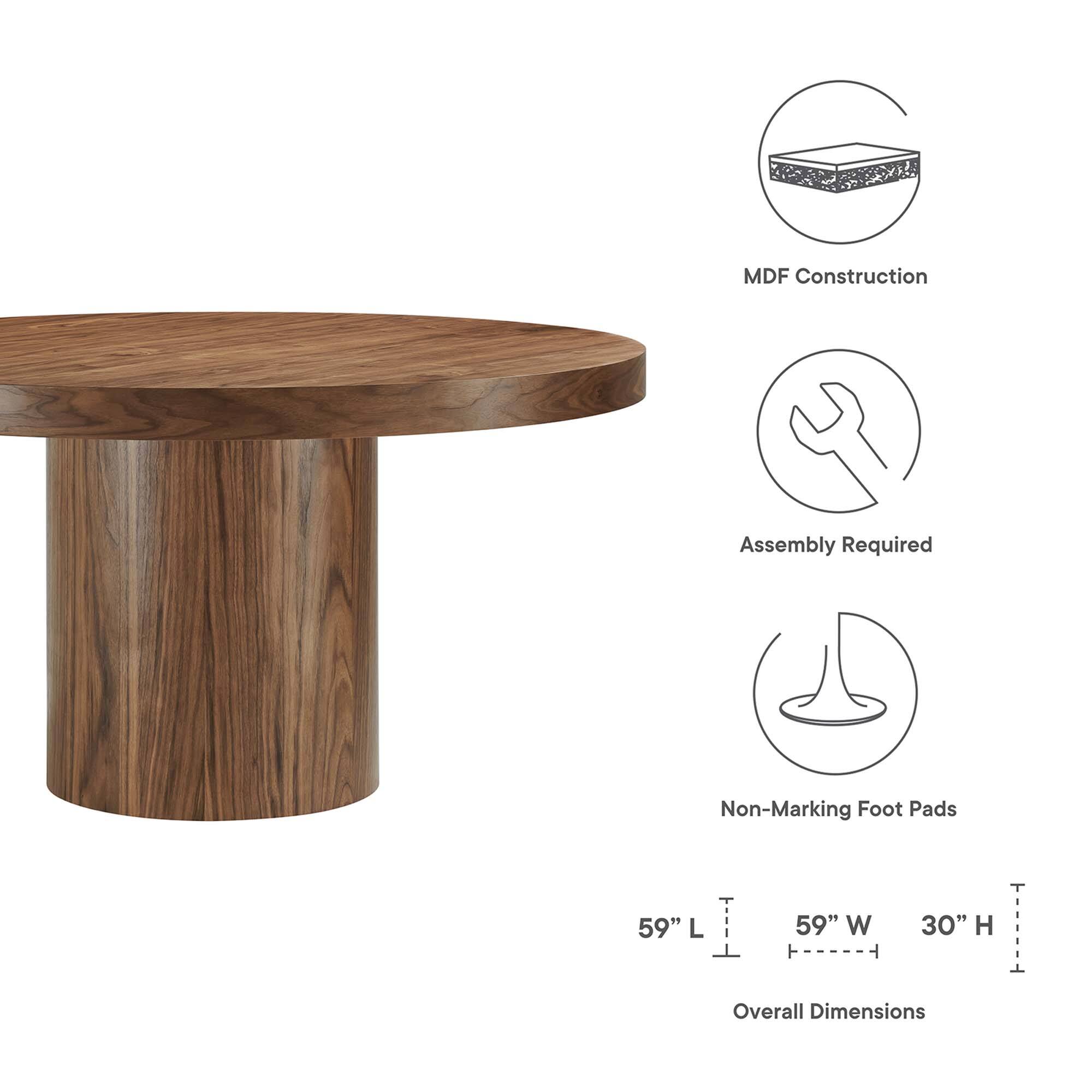 MDF Construction  
Assembly Required  
Non-Marking Foot Pads  

59" L x 59" W x 30" H  
Overall Dimensions