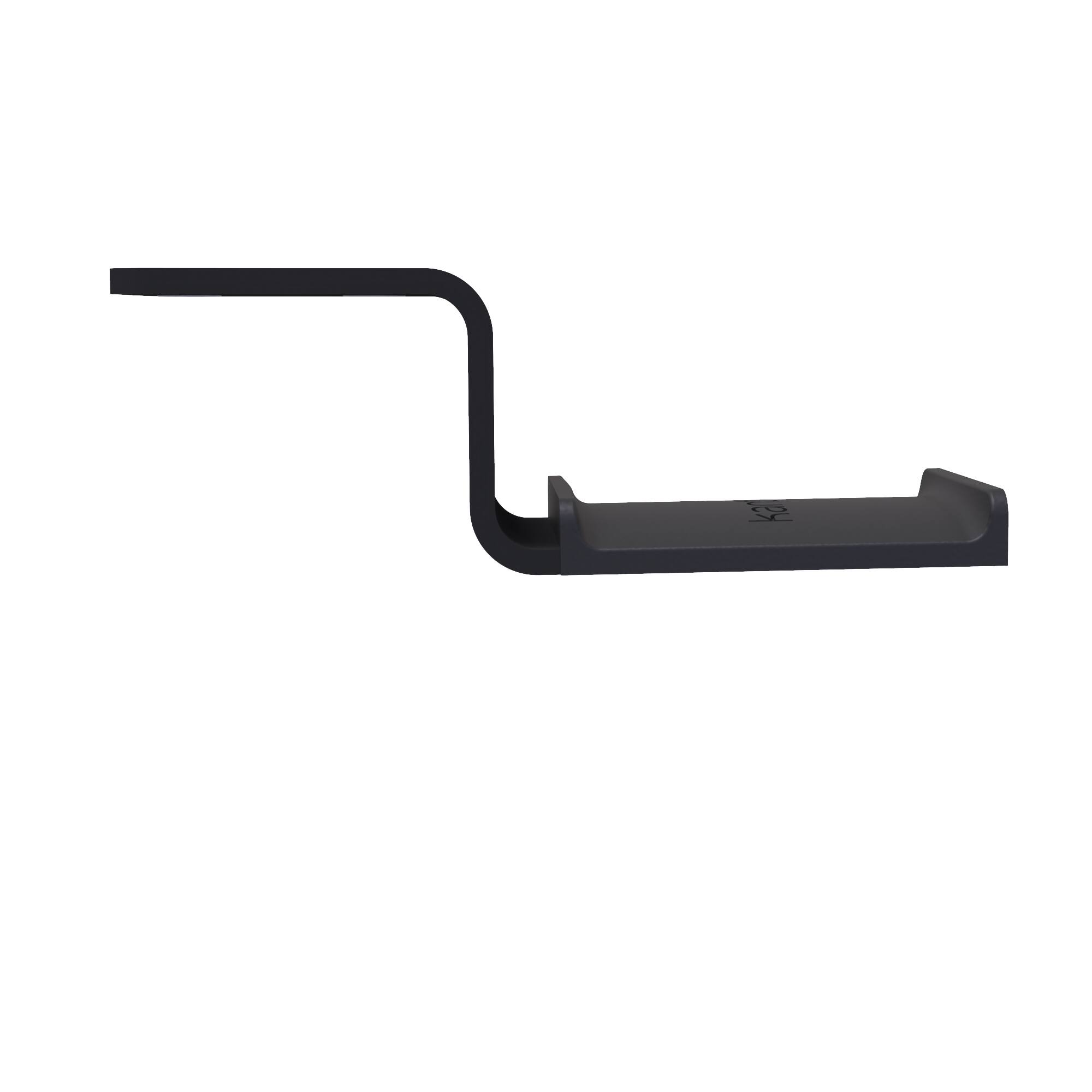 Back. Kanto - Universal Under Desk Headphone Hook with Curved Silicone Cradle - Black.