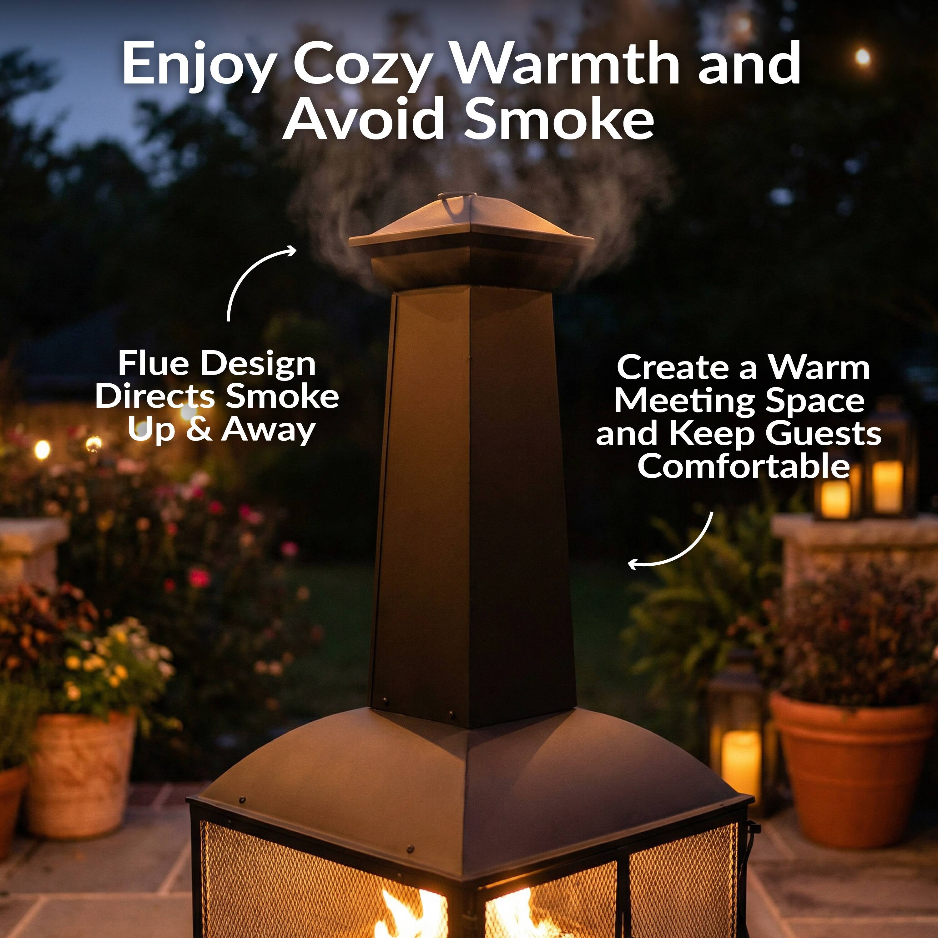 Enjoy Cozy Warmth and Avoid Smoke

Flue Design Directs Smoke Up & Away

Create a Warm Meeting Space and Keep Guests Comfortable
