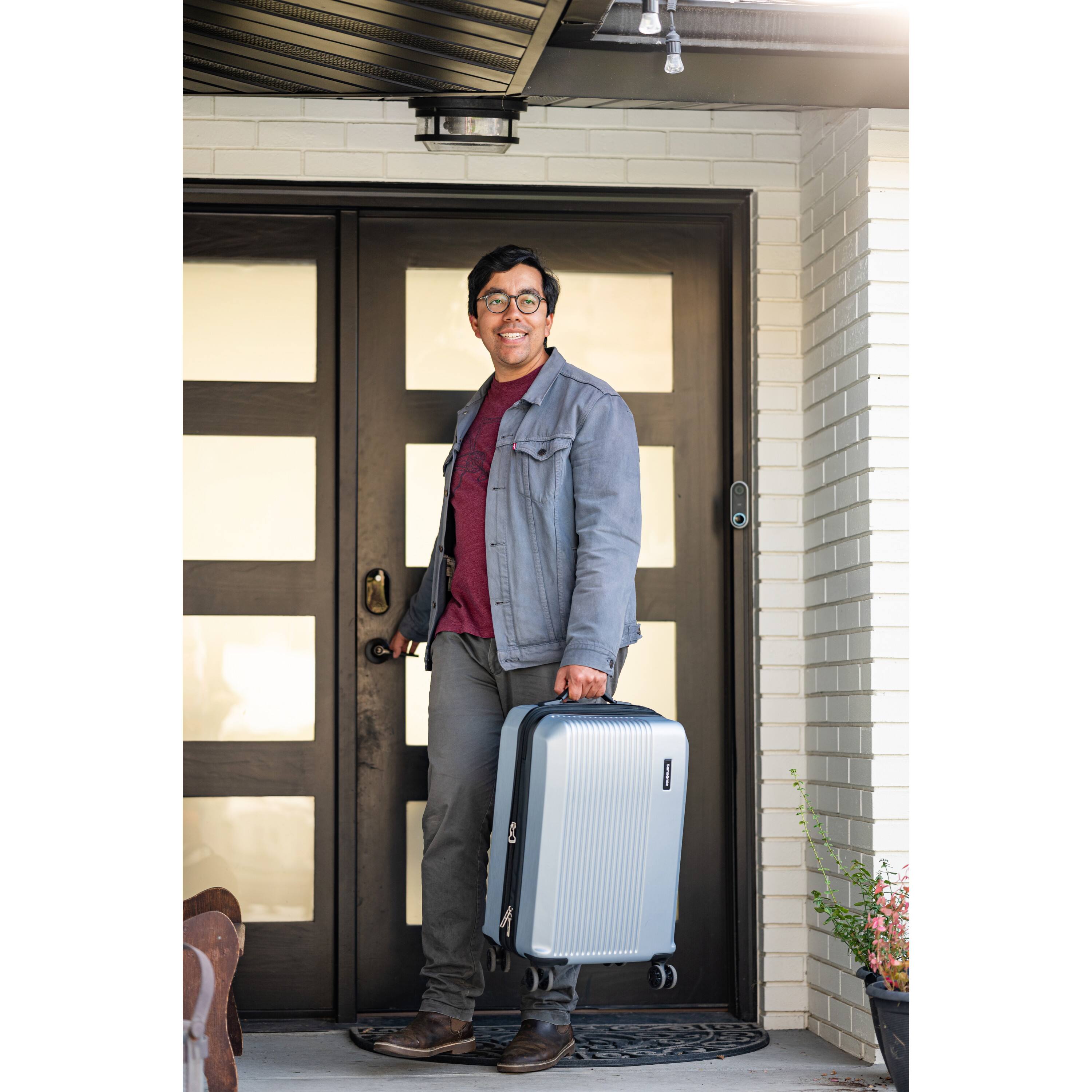 Alt View 6. Samsonite - Alliance SE Carry On Spinner Suitcase - Aluminum Silver.
